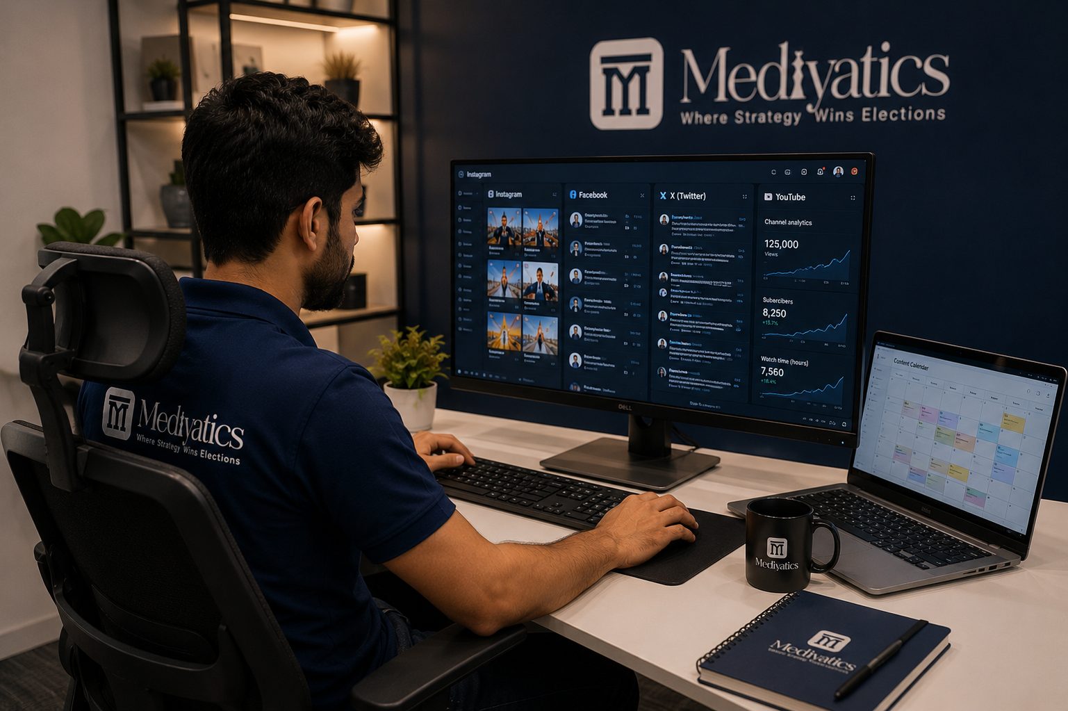 Digital command centre monitoring political campaign platforms